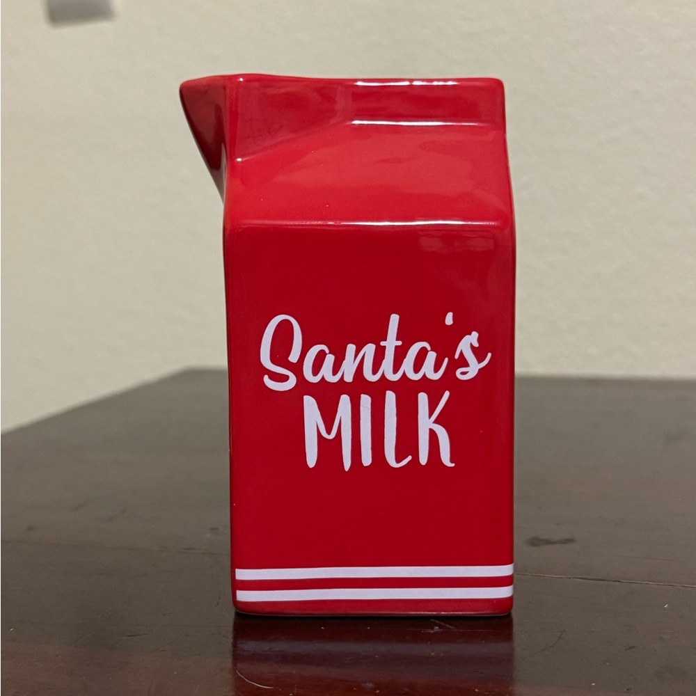 Santa’s Milk Ceramic Christmas Mini Milk Carton Boston Warehouse